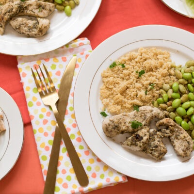 Zaatar Chicken wtih Favas Skillet Dinner