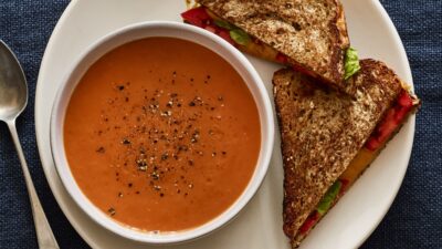 Healthy Grilled Cheese and Tomato soup long
