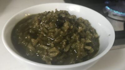 matcha green tea rice pudding