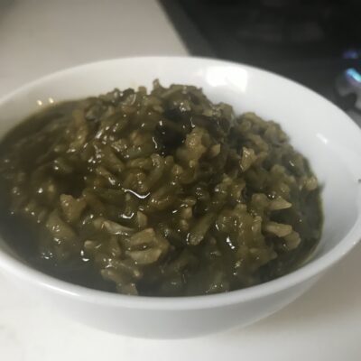 matcha green tea rice pudding