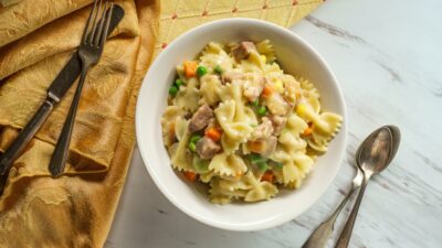 Leftover Chicken Soup Pasta Dinner