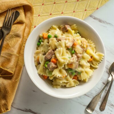 Leftover Chicken Soup Pasta Dinner