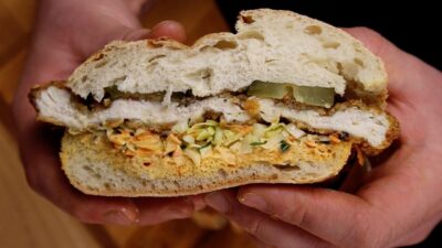 Za&rsquo;atar Crusted Schnitzel Sandwich