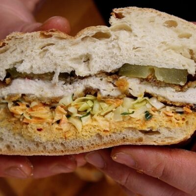 Za’atar Crusted Schnitzel Sandwich
