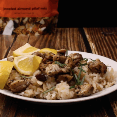 Marinated Chicken with Jeweled Almond Pilaf