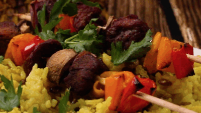Mujadara with kabob