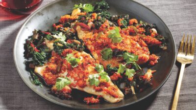 Moroccan Fish-with chard