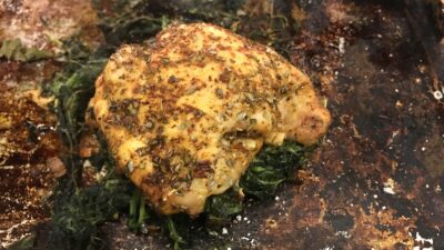 Sheet Pan Italian Crispy Chicken and Spinach