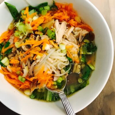 Slow cooker asian chicken noodle soup wide