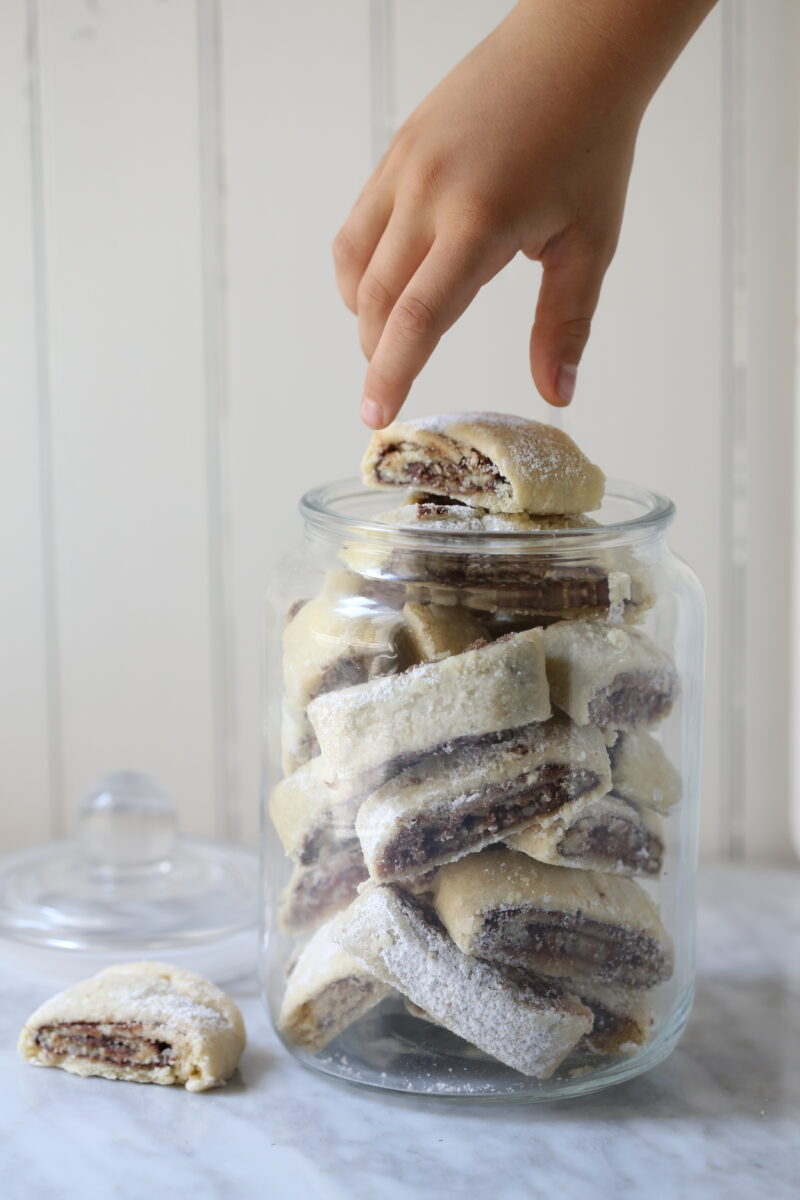 Israeli Date and Walnut Swirl Cookies