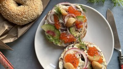Garlic Confit on bagel