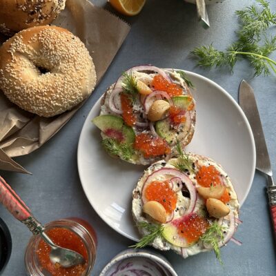 Garlic Confit on bagel
