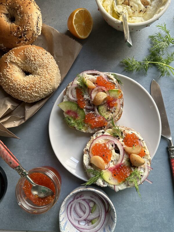 Garlic Confit on bagel