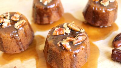 Pumpkin Spice Upside Down Toffee Muffins