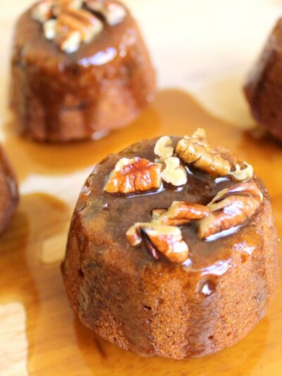 Pumpkin Spice Upside Down Toffee Muffins