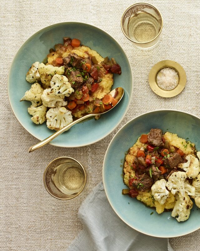 goulash on polenta